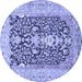 Round Animal Blue Traditional Rug, tr989blu