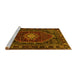 Sideview of Machine Washable Persian Yellow Traditional Rug, wshtr98yw