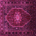 Square Machine Washable Persian Pink Traditional Rug, wshtr98pnk