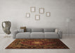 Machine Washable Persian Brown Traditional Rug in a Living Room,, wshtr98brn