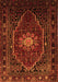Serging Thickness of Machine Washable Persian Orange Traditional Area Rugs, wshtr98org