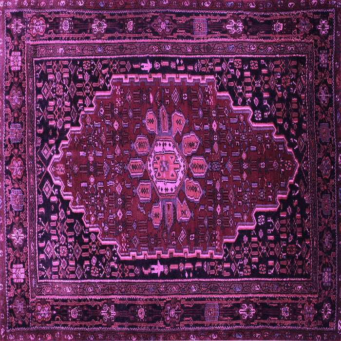 Square Machine Washable Persian Purple Traditional Area Rugs, wshtr98pur