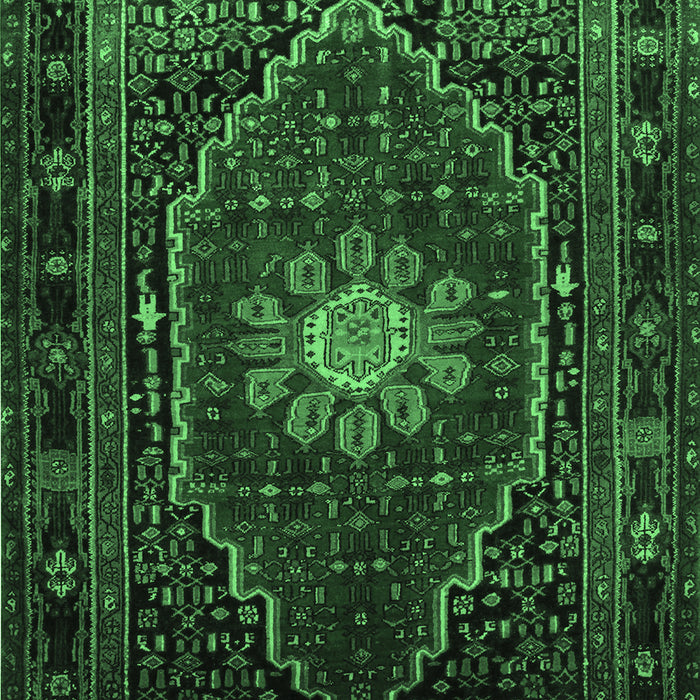 Machine Washable Persian Emerald Green Traditional Area Rugs, wshtr98emgrn