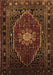 Machine Washable Persian Brown Traditional Rug, wshtr98brn