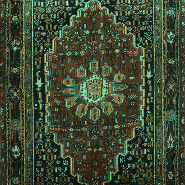 Machine Washable Persian Turquoise Traditional Area Rugs, wshtr98turq