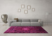 Machine Washable Persian Pink Traditional Rug in a Living Room, wshtr98pnk
