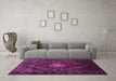 Machine Washable Persian Purple Traditional Area Rugs in a Living Room, wshtr98pur