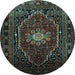 Round Persian Light Blue Traditional Rug, tr98lblu