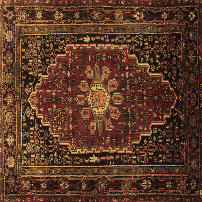 Square Machine Washable Persian Brown Traditional Rug, wshtr98brn
