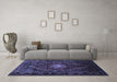 Machine Washable Persian Blue Traditional Rug in a Living Room, wshtr98blu