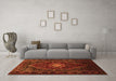 Machine Washable Persian Orange Traditional Area Rugs in a Living Room, wshtr98org