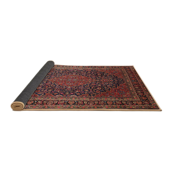 Sideview of Traditional Saffron Red Medallion Rug, tr99