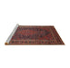 Sideview of Machine Washable Traditional Saffron Red Rug, wshtr99