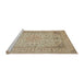 Sideview of Machine Washable Traditional Brown Rug, wshtr990