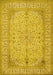 Machine Washable Persian Yellow Traditional Rug, wshtr990yw