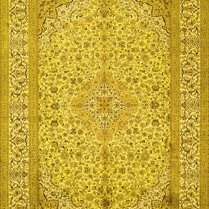 Machine Washable Persian Yellow Traditional Rug, wshtr990yw