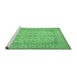Sideview of Machine Washable Persian Emerald Green Traditional Area Rugs, wshtr990emgrn