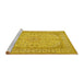 Sideview of Machine Washable Persian Yellow Traditional Rug, wshtr990yw