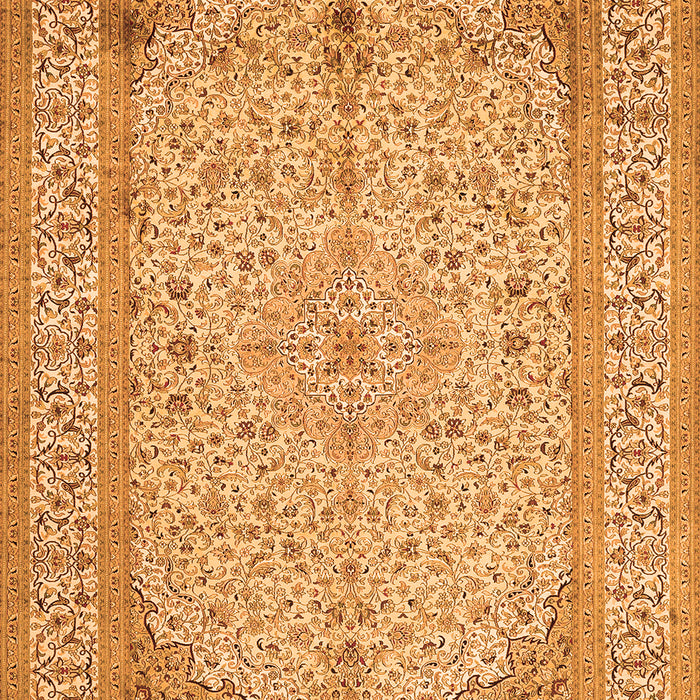 Serging Thickness of Machine Washable Persian Orange Traditional Area Rugs, wshtr990org