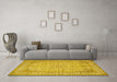 Machine Washable Persian Yellow Traditional Rug in a Living Room, wshtr990yw