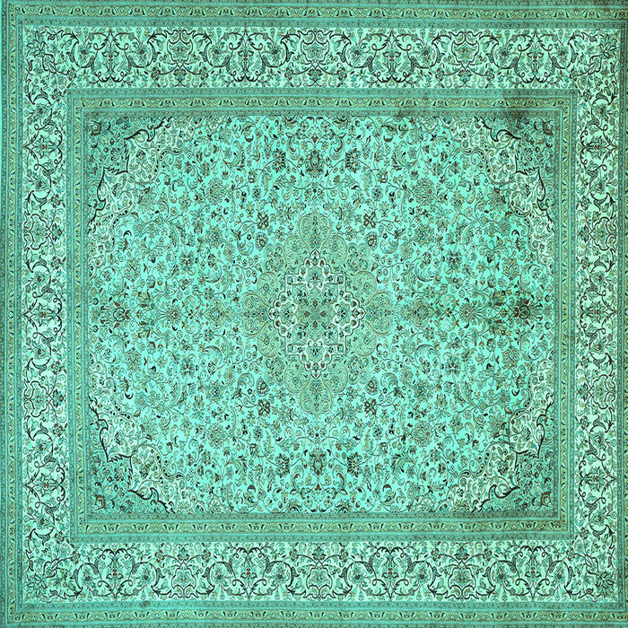 Square Persian Turquoise Traditional Rug, tr990turq