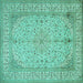 Square Persian Turquoise Traditional Rug, tr990turq