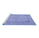 Sideview of Machine Washable Persian Blue Traditional Rug, wshtr990blu