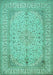 Machine Washable Persian Turquoise Traditional Area Rugs, wshtr990turq