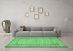 Machine Washable Persian Emerald Green Traditional Area Rugs in a Living Room,, wshtr990emgrn