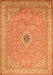 Medallion Orange Traditional Rug, tr991org