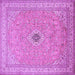 Square Medallion Purple Traditional Rug, tr991pur