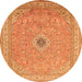 Square Medallion Orange Traditional Rug, tr991org