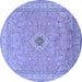 Round Medallion Blue Traditional Rug, tr991blu