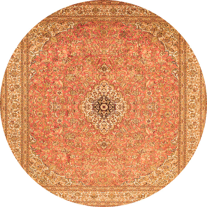 Machine Washable Medallion Orange Traditional Area Rugs, wshtr991org