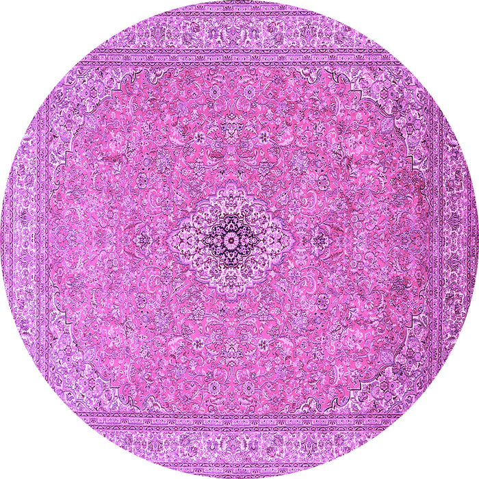 Round Medallion Purple Traditional Rug, tr991pur
