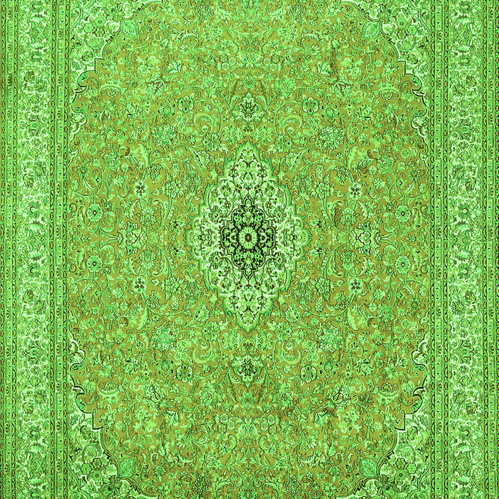 Serging Thickness of Machine Washable Medallion Green Traditional Area Rugs, wshtr991grn