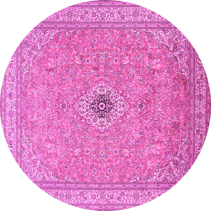 Round Medallion Pink Traditional Rug, tr991pnk