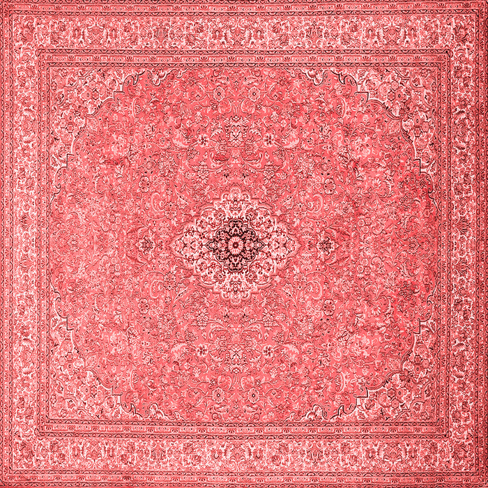 Machine Washable Medallion Red Traditional Rug, wshtr991red