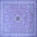 Square Medallion Blue Traditional Rug, tr991blu