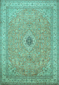 Medallion Turquoise Traditional Rug, tr991turq