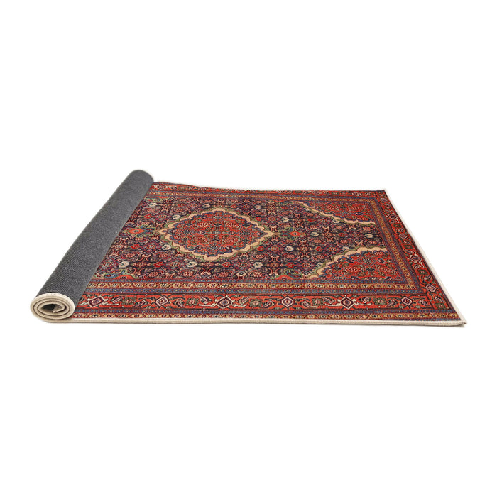 Sideview of Traditional Orange Salmon Pink Medallion Rug, tr992