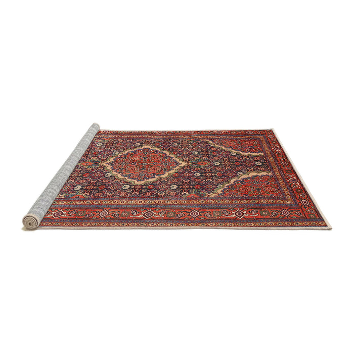 Sideview of Machine Washable Traditional Orange Salmon Pink Rug, wshtr992