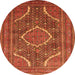 Machine Washable Medallion Orange Traditional Area Rugs, wshtr992org