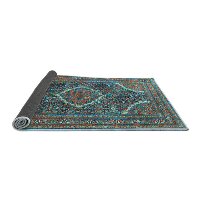 Sideview of Medallion Light Blue Traditional Rug, tr992lblu