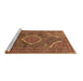 Sideview of Machine Washable Medallion Brown Traditional Rug, wshtr992brn