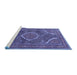 Sideview of Machine Washable Medallion Blue Traditional Rug, wshtr992blu