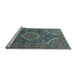 Sideview of Machine Washable Medallion Light Blue Traditional Rug, wshtr992lblu