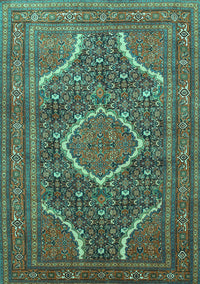 Medallion Turquoise Traditional Rug, tr992turq