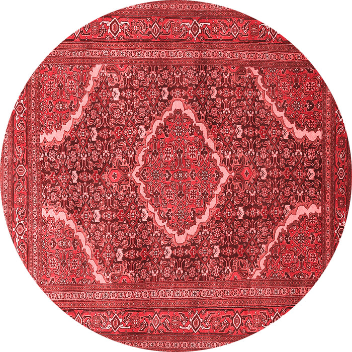 Machine Washable Medallion Red Traditional Rug, wshtr992red