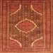 Serging Thickness of Medallion Orange Traditional Rug, tr992org